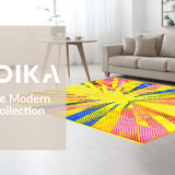 Ultra Soft Area Rug, Non Slip, Stain Resistant, Washable Area Rugs for Living Room, Bedroom, Striking Modern Swirling Pattern(Yellow)