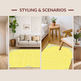 Ultra Soft Area Rug, Non Slip, Stain Resistant, Washable Area Rugs for Living Room, Bedroom, Rustic Minimalist Symmetrical Motif(Yellow)