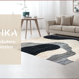 Ultra Soft Area Rug, Non Slip, Stain Resistant, Washable Area Rugs for Living Room, Bedroom, Global-Inspired Ivory Black Living Room Stain-Resistant Rug(Beige)