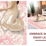 Ultra Soft Area Rug, Non Slip, Stain Resistant, Washable Area Rugs for Living Room, Bedroom, Lush Soft Colorful Foliage Display(Pink)