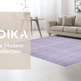 Ultra Soft Area Rug, Non Slip, Stain Resistant, Washable Area Rugs for Living Room, Bedroom, Elegant Lavender Geometric Motif(Purple)