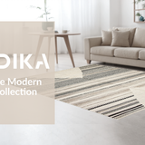 Ultra Soft Area Rug, Non Slip, Stain Resistant, Washable Area Rugs for Living Room, Bedroom, Rustic Striped Earth Tone Elegance(Beige)