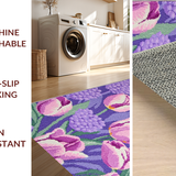 Ultra Soft Area Rug, Non Slip, Stain Resistant, Washable Area Rugs for Living Room, Bedroom, Soft Greenery Seasonal Decor Accent(Purple)