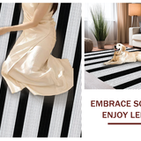 Ultra Soft Area Rug, Non Slip, Stain Resistant, Washable Area Rugs for Living Room, Bedroom, Chic Striped Rustic Charm(Black)