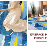 Ultra Soft Area Rug, Non Slip, Stain Resistant, Washable Area Rugs for Living Room, Bedroom, Playful Scalloped Rug(Blue)