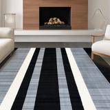 Ultra Soft Area Rug, Non Slip, Stain Resistant, Washable Area Rugs for Living Room, Bedroom, Rustic Fuzzy Trellis Design(Black)