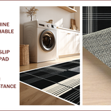 Ultra Soft Area Rug, Non Slip, Stain Resistant, Washable Area Rugs for Living Room, Bedroom, Abstract Black and Ivory Living Room Wool Rug(Black)