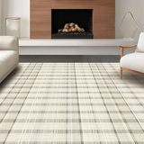Ultra Soft Area Rug, Non Slip, Stain Resistant, Washable Area Rugs for Living Room, Bedroom, Sleek Neutral Geometric Motif(Beige)