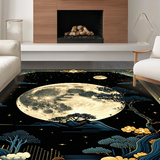 Ultra Soft Area Rug, Non Slip, Stain Resistant, Washable Area Rugs for Living Room, Bedroom, Enchanting Moonlit Boho Design(Gold)