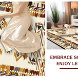 Ultra Soft Area Rug, Non Slip, Stain Resistant, Washable Area Rugs for Living Room, Bedroom, Contemporary Natural Textured Elements(Beige)