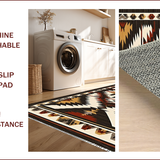 Ultra Soft Area Rug, Non Slip, Stain Resistant, Washable Area Rugs for Living Room, Bedroom, Elegant Chocolate Geometric Design(Black)