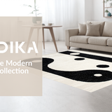 Ultra Soft Area Rug, Non Slip, Stain Resistant, Washable Area Rugs for Living Room, Bedroom, Stylish Minimalist Cat Symbolism(White)