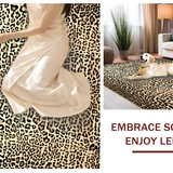Ultra Soft Area Rug, Non Slip, Stain Resistant, Washable Area Rugs for Living Room, Bedroom, Unique Bold Animal Style(Beige)