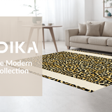 Ultra Soft Area Rug, Non Slip, Stain Resistant, Washable Area Rugs for Living Room, Bedroom, Chic Wildlife Motif Accents(Beige)