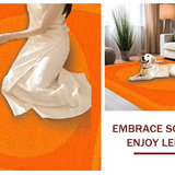 Ultra Soft Area Rug, Non Slip, Stain Resistant, Washable Area Rugs for Living Room, Bedroom, Charming Soft Geometric Expression(Orange)