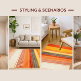 Ultra Soft Area Rug, Non Slip, Stain Resistant, Washable Area Rugs for Living Room, Bedroom, Lively Contemporary Patterned Delight(Orange)
