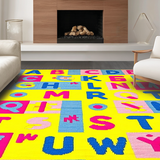 Lively Alphabetic Round Art(Blue)