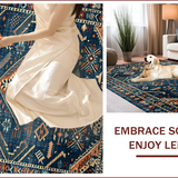 Ultra Soft Area Rug, Non Slip, Stain Resistant, Washable Area Rugs for Living Room, Bedroom, Colorful Ethnic Patterned Rug(Blue)