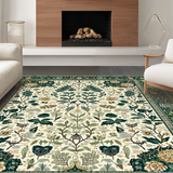 Ultra Soft Area Rug, Non Slip, Stain Resistant, Washable Area Rugs for Living Room, Bedroom, Rustic Nature Inspired Patterns(Beige)
