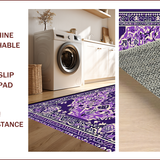 Ultra Soft Area Rug, Non Slip, Stain Resistant, Washable Area Rugs for Living Room, Bedroom, Vintage Blue and Purple Nursery Carpet(Purple)