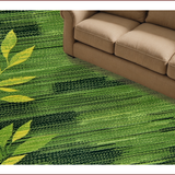Ultra Soft Area Rug, Non Slip, Stain Resistant, Washable Area Rugs for Living Room, Bedroom, Cottagecore Leafy Nature Motif(Green)