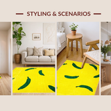 Ultra Soft Area Rug, Non Slip, Stain Resistant, Washable Area Rugs for Living Room, Bedroom, Quirky Soft Plush Decor Element(Yellow)