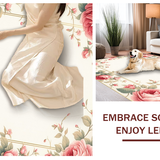 Ultra Soft Area Rug, Non Slip, Stain Resistant, Washable Area Rugs for Living Room, Bedroom, Bright Cheerful Petal Display(Beige)