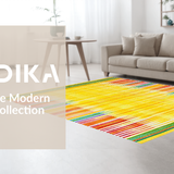 Ultra Soft Area Rug, Non Slip, Stain Resistant, Washable Area Rugs for Living Room, Bedroom, Charming Whimsical Rainbow Design(Yellow)