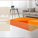 Ultra Soft Area Rug, Non Slip, Stain Resistant, Washable Area Rugs for Living Room, Bedroom, Fringed Vibrant Area Rug for Home Office(Orange)