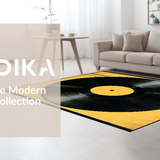 Ultra Soft Area Rug, Non Slip, Stain Resistant, Washable Area Rugs for Living Room, Bedroom, Contemporary Black and Yellow Design(Black)