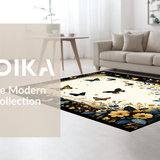 Ultra Soft Area Rug, Non Slip, Stain Resistant, Washable Area Rugs for Living Room, Bedroom, Rustic Earthy Bug Decor(Gold)