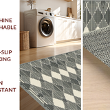Ultra Soft Area Rug, Non Slip, Stain Resistant, Washable Area Rugs for Living Room, Bedroom, Minimalist Neutral Geometric Texture(Beige)