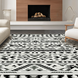 Elegant Tribal Chic Floor Covering(Black)