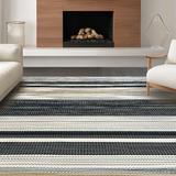 Cozy Distressed Black and Beige Style(Black)