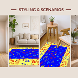 Ultra Soft Area Rug, Non Slip, Stain Resistant, Washable Area Rugs for Living Room, Bedroom, Lively Multicolor Acoustic Pattern(Yellow)