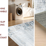 Ultra Soft Area Rug, Non Slip, Stain Resistant, Washable Area Rugs for Living Room, Bedroom, Trendy Subdued Gradient Pattern(Gray)