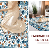 Ultra Soft Area Rug, Non Slip, Stain Resistant, Washable Area Rugs for Living Room, Bedroom, Delicate Daisy Print in Soft Colors(White)