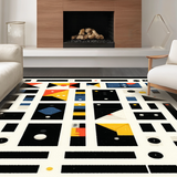 Ultra Soft Area Rug, Non Slip, Stain Resistant, Washable Area Rugs for Living Room, Bedroom, Vivid Modern Dice Print(Black)