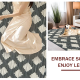 Ultra Soft Area Rug, Non Slip, Stain Resistant, Washable Area Rugs for Living Room, Bedroom, Dynamic Tribal Geometric Composition(Black)