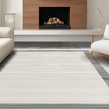 Ultra Soft Area Rug, Non Slip, Stain Resistant, Washable Area Rugs for Living Room, Bedroom, Understated Textured Neutral Style(White)