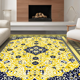 Ultra Soft Area Rug, Non Slip, Stain Resistant, Washable Area Rugs for Living Room, Bedroom, Bright Contemporary Mosaic Influence(Yellow)