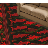 Ultra Soft Area Rug, Non Slip, Stain Resistant, Washable Area Rugs for Living Room, Bedroom, Vibrant Outdoor-Inspired Motif(Black)