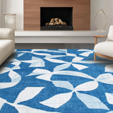 Ultra Soft Area Rug, Non Slip, Stain Resistant, Washable Area Rugs for Living Room, Bedroom, Sweet Cerulean Ribbon Accent Rug With Trendy Coquette Flair For Preppy Decor(Blue)