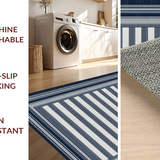 Ultra Soft Area Rug, Non Slip, Stain Resistant, Washable Area Rugs for Living Room, Bedroom, Serene Earth Toned Lattice Style(Blue)