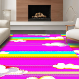 Ultra Soft Area Rug, Non Slip, Stain Resistant, Washable Area Rugs for Living Room, Bedroom, Bright Furry Artistic Expressions(Pink)