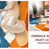 Ultra Soft Area Rug, Non Slip, Stain Resistant, Washable Area Rugs for Living Room, Bedroom, Vibrant Abstract Mountain Landscape(Orange)