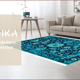 Ultra Soft Area Rug, Non Slip, Stain Resistant, Washable Area Rugs for Living Room, Bedroom, Boho Distressed Navy Teal Living Room Rug(Blue)