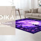 Ultra Soft Area Rug, Non Slip, Stain Resistant, Washable Area Rugs for Living Room, Bedroom, Lush Floral Fantasy Tapestry Style(Purple)