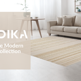 Ultra Soft Area Rug, Non Slip, Stain Resistant, Washable Area Rugs for Living Room, Bedroom, Eclectic Scalloped Warm Palette(Beige)