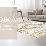 Ultra Soft Area Rug, Non Slip, Stain Resistant, Washable Area Rugs for Living Room, Bedroom, Sleek Contemporary Lattice Design(Beige)